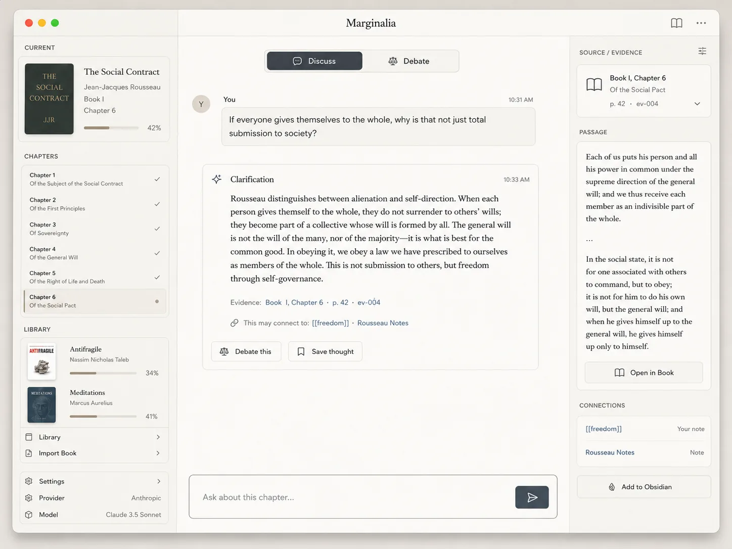 Marginalia Discuss workspace