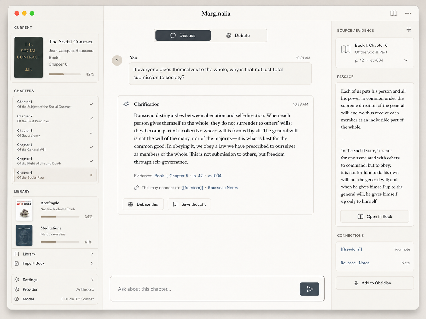 Marginalia Discuss workspace
